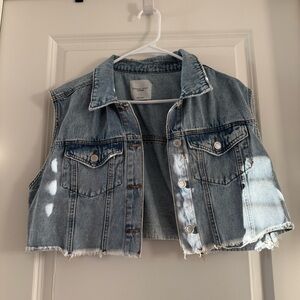 Angel Kiss Cropped Denim Vest
